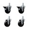 Service Caster 3.5'' Soft Rubber Wheel Swivel 3/4'' Square Stem Caster Set 2 Brakes, 4PK SCC-SQ20S3514-SRS-PLB-34-2-S-2 - alternate 1